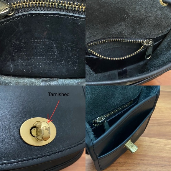 Vintage Black Leather Turnlock Mini Crossbody Bag - Picture 14 of 16